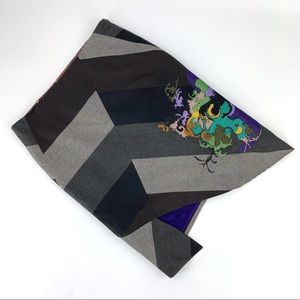 st-martins Colour Blocked Asymmetrical Hem Embroidered Pencil Skirt, Medium